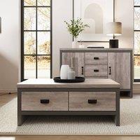 GFW Boston 2 Drawer Coffee Table in Grey
