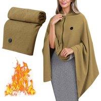 YnysTec Wearable Warm Shawl Washable Leg Cover New USB Electric Heated Blanket in Khaki