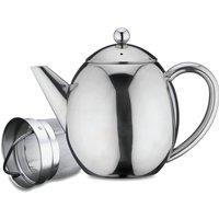 Cafe Ole Rondeo Thermal Teapot 1200ml, Stainless Steel Infuser Basket in Silver | Size: 1 Pack