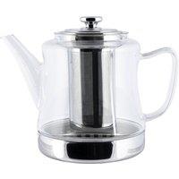 Cafe Ole Stovetop Glass Teapot, 1000ml, with Stainless Steel Infuser in Silver | Size: 1 Pack