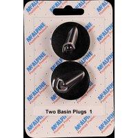 McAlpine CARD-1 Two Basin Plugs - BP3T - Black PVC Plug 1.5" (for 1.25" waste)