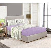 Homes-Linen Rosebud Floral Brushed Cotton Flannelette Sheet Set in Lilac | Size: King