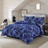 Homes-Linen Jaxon Geometric Duvet Cover Set Modern Printed Easy Care Bedding | Size: King