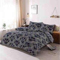 Homes-Linen Sebastian Printed Reversible Duvet Cover Set Modern Easy Care Bedding | Size: Single