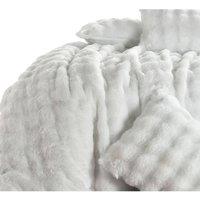 Homes-Linen Teddy Square Throw Ultra Soft Fluffy Plush Fleece Throw 150 X 200 Cm in White | Size: 150 cm 200 cm