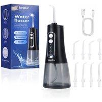 Keplin Cordless Water Flosser with 4 Modes & 300ml Tank, Black