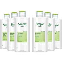 Simple Soothing Facial Toner 200ml 6-Pack Multipack in White