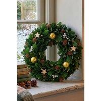 Dibor Norway Spruce Christmas Wreath, Faux Evergreen 39 cm in Green | Size: Medium