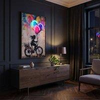 HOME LUXE INTERIOR Girl on Bike Street Art LED Neon Wall Light - 40x60cm | Size: 40x60 cm