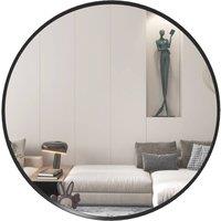 AKA 61cm Round Decorative Wall Mirror, Black