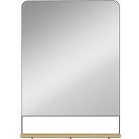 AKA Wall Mirror, Wood Shelf, Black