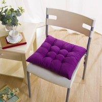 YnysTec Chair Seat Pad Cushions with Ties for Dining Kitchen Garden & Patio in Purple | Size: 40 cm x 40 cm