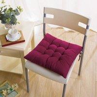 YnysTec Chair Seat Pad Cushions with Ties for Dining Kitchen Garden & Patio in Burgundy | Size: 40 cm x 40 cm