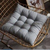 YnysTec Chair Seat Pad Cushions with Ties for Dining Kitchen Garden & Patio in Dark Grey | Size: 40 cm x 40 cm