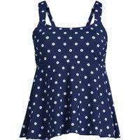 Lands' End Women's Plus Flutter Tankini Top in Navy | Size: 8