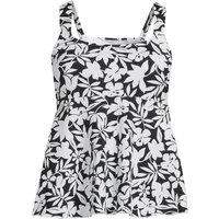 Lands' End Women's Flutter Tankini Top in Black | Size: 8