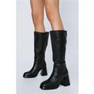 Premium Leather Knee High Platform Boots