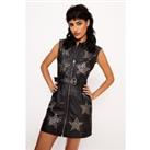 Real Leather Star Studded Dress