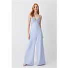 Embellished Strappy Wide Leg Woven Jumpsuit
