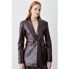 Patent Leather Strong Shoulder Tailored Blazer