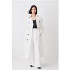 Polished Linen Rounded Sleeve Trench Coat