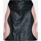 Kara Rose Real Leather Flame Pelmet Skirt