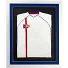3D Mounted Sports Shirt Display Frame with White Frame and Blue Mount 40 x 50cm