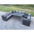 Outdoor Garden Furniture Rattan Lounge Sofa Set Patio Dining Table 2 Armchair Coffee Table 8 Seater
