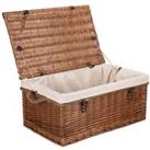 Wicker 60cm Double Steamed Rope Handled Trunk with Cotton Lining