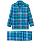 'Shire Square' Blue Check Brushed Cotton Pyjama Set