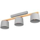Mariel Light Grey And Natural Wood Ceiling Light