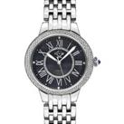 Astor II Black Dial Stainless Steel Swiss Quartz Diamond Watch