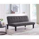Layla Fabric Sofa Bed With Tufted Detail and Black Legs