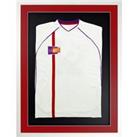 3D Mounted Sports Shirt Display Frame with Gloss White Frame and Red Mount 60 x 80cm
