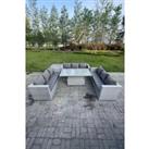 Lounge Rattan Garden Furniture Set Adjustable Rising Lifting Table Dining Set Side Coffee Table