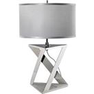 Aegeus 1 Light Table Lamp White Polished Nickel E27