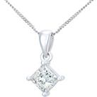 18ct White Gold Princess 1ct Diamond Solitaire Necklace 18 - PP0AXL4839W18JPK