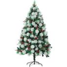 Artificial Green Flocked Full Christmas Tree with Stand 1.8m