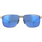 Rimless Gold and Grey Blue Silver Mirror Sunglasses