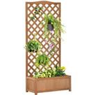 Garden Wooden Planter Box with Trellis Flower Raised Bed
