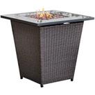 Outdoor Garden Rattan Propane Gas Fire Pit Table Burner