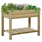 Raised Garden Bed w/ Legs and Storage Shelf Elevated Planter Box