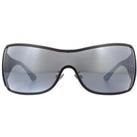 Shield Matte Gunmetal Grey with Silver Flash Mirror Sunglasses