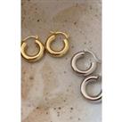 Small 14K Gold Thick Hoops