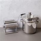 Pasta Making Set with Deluxe Double Cutter Pasta Machine and Pasta Pot with Steamer Insert