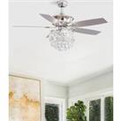 5 Blade Modern Crystal Ceiling Fan with Lights