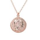 Roman Coin Pendant Necklace Rosegold