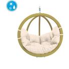Globo Single Wooden Cushion Egg Hanging Chair - Natura