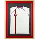 3D Mounted Sports Shirt Display Frame with Oak Frame and Red Mount 60 x 80cm