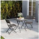 3-Piece Plastic Outdoor Folding Table and Chairs Set
